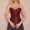 Wine, variant on Women's Lace Overbust Corset Top Push Up Bustier Bodysuit Shapewear with Adjustable Straps Back Lace Up Closure