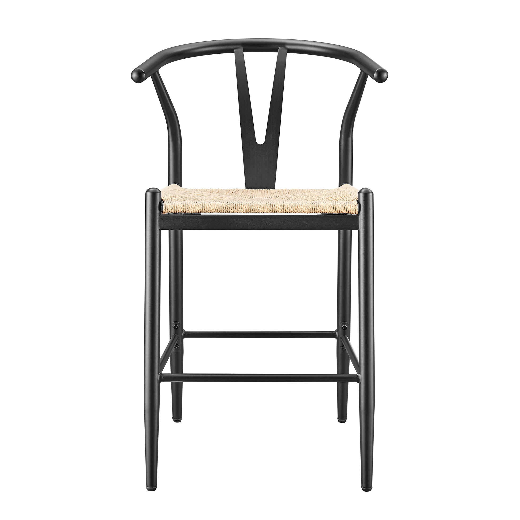 Better Homes & Gardens Springwood Wishbone Metal Counter Bar Stool, 2 Pack, Black Color for Indoor