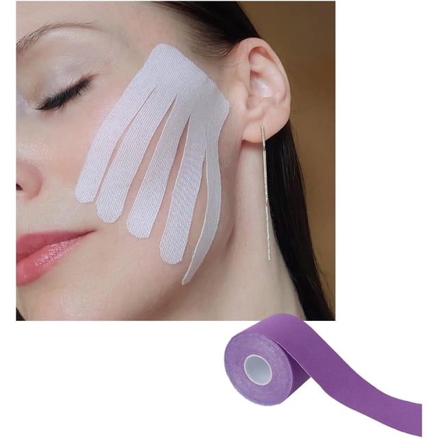 Cinta facial japonesa, cinta facial japonesa para arrugas, cinta facial antiarrugas, cinturones tonificantes faciales, cinta de estiramiento facial para tonificar, unisex para reafirmar y tonificar la