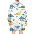 thumbnail image 2 of Wearable Oversized Blanket,Dinosaur Pattern with Names Wearable Blanket Hoodie for Adults,Cozy Hooded Blankets with Super Pockets,Super Warm Fuzzy Pullover for Women & Men, 2 of 6