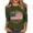 Army Green, variant on Women's T-Shirts America 250 Patriotic Flag Print Crew Neck 3/4 Sleeve 1776–2026 Anniversary Top