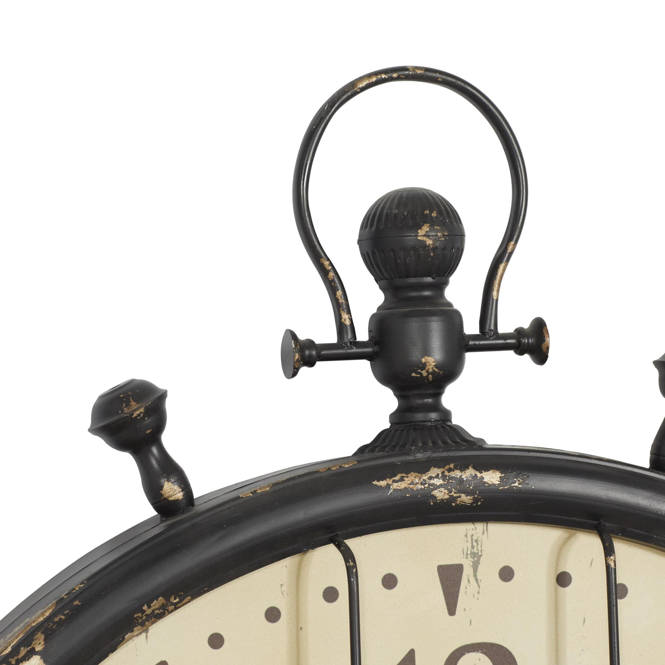DecMode 39" Black Metal Pocket Watch Style Wall Clock