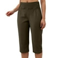 thumbnail image 5 of YDFCWXW Womens Yoga Capri Pants High Waist Wide Leg Capri Leggings Pull On Stretch Casual Capris with Pockets AG, M, 5 of 6