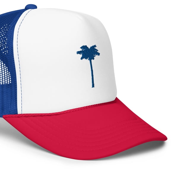 Patriotic Palm Trucker Hat Red White & Blue
