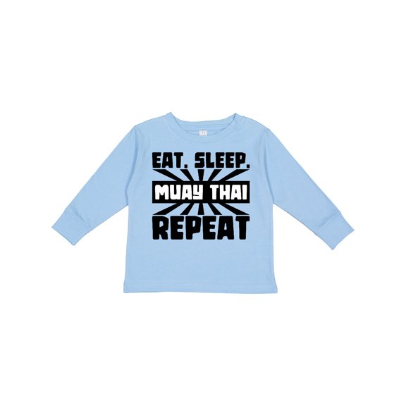 Inktastic Eat, Sleep, Muay Thai, Repeat Boys or Girls Long Sleeve Toddler T-Shirt