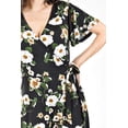 thumbnail image 4 of Vestido flores escote cruzado Roman Fashion /Juvenil, 9975 (Negro - verde) negro M, 4 of 5
