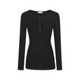 thumbnail image 4 of aidice Going out for Women Casual Round Neck Long Sleeve Button Shirts Slim Fitting Comfy Fall Blouses, 4 of 4