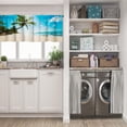 thumbnail image 5 of LALILO Kitchen Curtain Valance Tropical Beach Beach Rod Pocket Window Curtain 52"x 18" Set of 2, 5 of 5