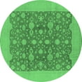 thumbnail image 1 of Ahgly Company Indoor Round Oriental Emerald Green Traditional Area Rugs, 4' Round, 1 of 4