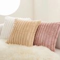 thumbnail image 3 of Cojín de terciopelo de conejo de doble cara con tiras gruesas, almohada de cintura de color sólido, funda de almohada para sofá, sala de estar, almohada de oficina, 3 of 5