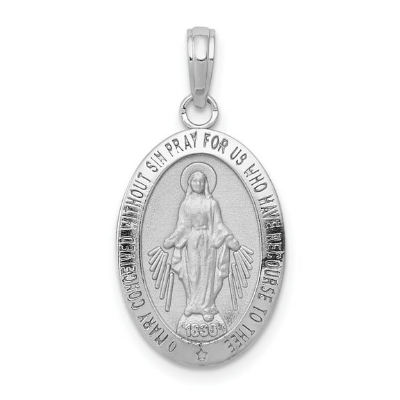 Auriga Fine Jewelry Mother's Day Gift 14K White Gold Miraculous Medal Pendant for Women