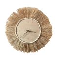 thumbnail image 1 of Reloj de pared grande de estilo nórdico con agujas de paja, hecho a mano, 1 of 5