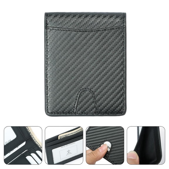 Luxshiny 1Pc Men Wallet Portable Slim Purse Bag Multifunction Storage Black Wallet