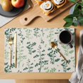 thumbnail image 2 of Sage Green Botanical Placemats Set of 6, Rustic Country Spring Floral Summer Leaf Placemats for Dining Table, Place Mats for Kitchen Tabletop, Waterproof Wipeable Dining Table Mats Set, 2 of 9