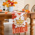 thumbnail image 3 of Fall Thanksgiving Table Runner, Maple Leaves Hello Fall Decorative Autumn Harvest Seasonal Holiday Table Runner Decoration for Farmhouse Kitchen Dinning Outdoor Home Party Decor 13x72in, 3 of 7