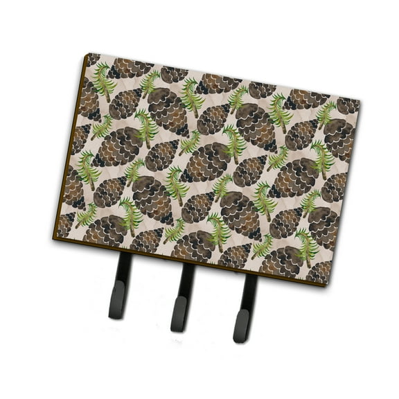 Carolines Treasures BB7489TH68 Watercolor Pine Cones Leash or Key Holder Triple Hook multicolor