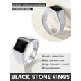 thumbnail image 6 of KeyStyle Rings for Men Stainless Steel Signet Ring with Black Topaz Gemstone Birthstone Statement Ring Personalized Jewelry Birthday Father's Day Gift for Men, 8mm Black Topaz, 6 of 10