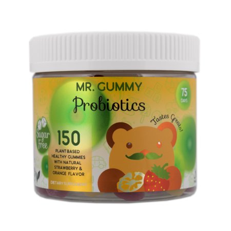 Mr Gummy Vitamins Sugar Free Probiotic Gummies | Delicious Orange & Strawberry Flavors | Enhance Digestion, Lessen Tummy Discomfort | [150 Gummies, 75-Day Supply] | Kids Vitamins