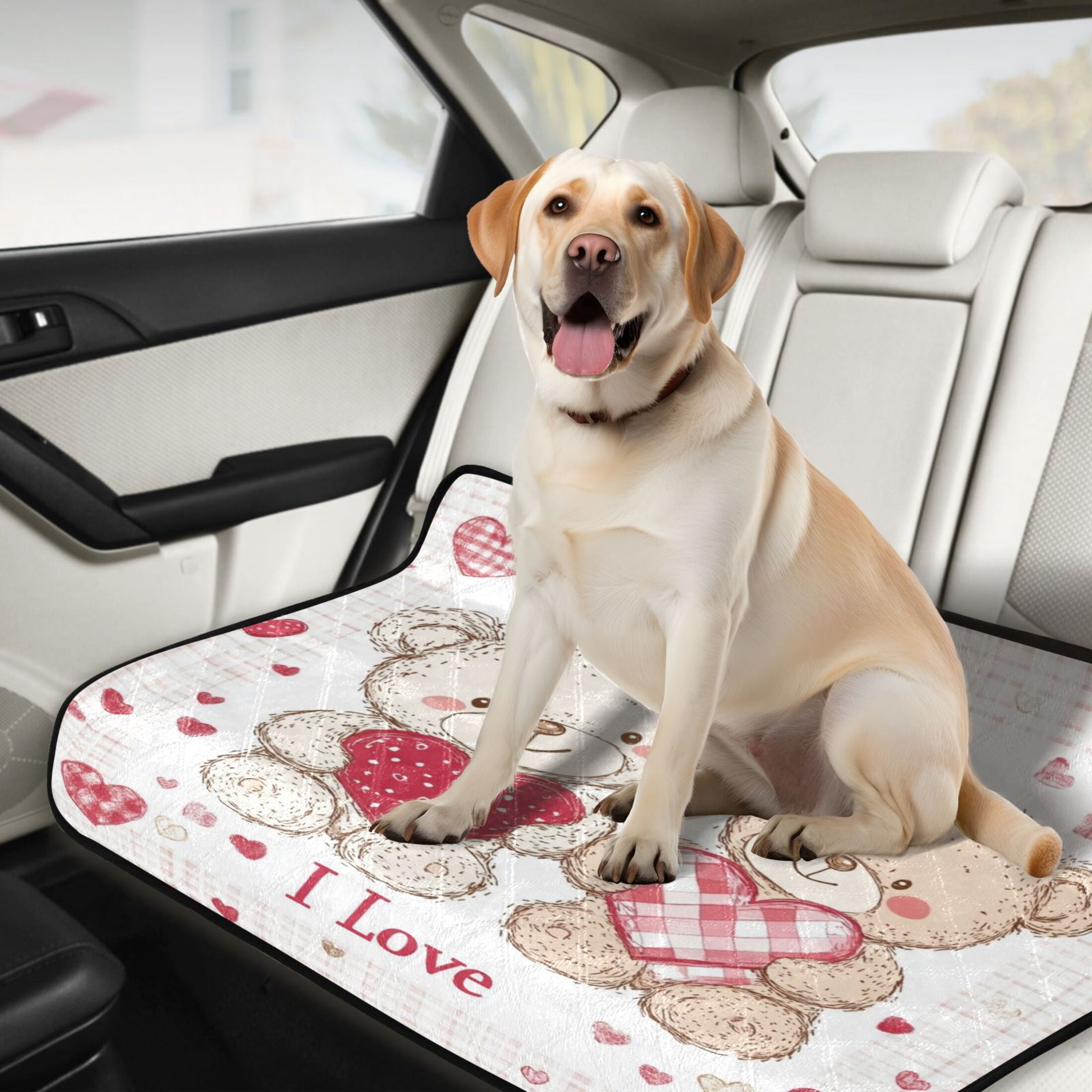 Qxltty Valentine Teddy Bear Cat litter Pads Pet Set of 2 Diaper Mats Center Anti-leakage Layer Absorbent Soft and Comfortable