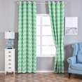 thumbnail image 5 of Efavormart 2 Panels White/Mint Polyester Chevron Design Thermal Insulated Blackout Room Darkening Grommet Top Curtain 52"x108", 5 of 9