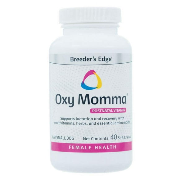 Boost Your Pet's Recovery with Breeder's Edge Oxy Momma Nursing Supplement - 40ct Soft Chews for Small Dogs and Cats.