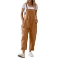 thumbnail image 2 of Pyhlmscde Women's Solid Color Fashionable Casual Loose Jumpsuit, Overalls for Women, Jumpsuits for Women, Sleeveless Tops for Women, 2 of 6