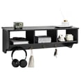 thumbnail image 2 of Spaco Wall Mount Cubby Organizer Hooks Entryway Storage Shelf-Black,, 2 of 7
