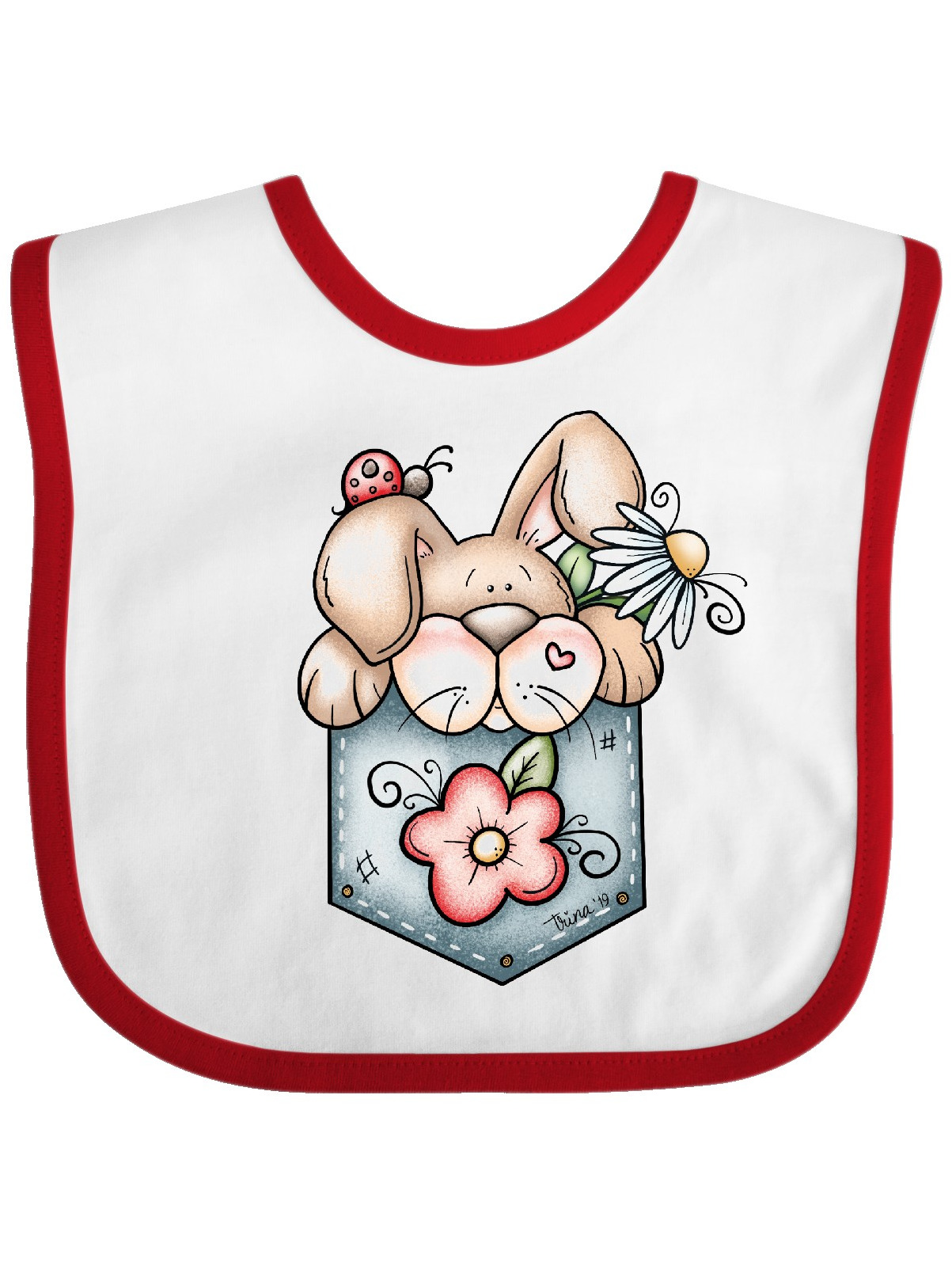 Jean Pocket Bunny Rabbit Baby Bib