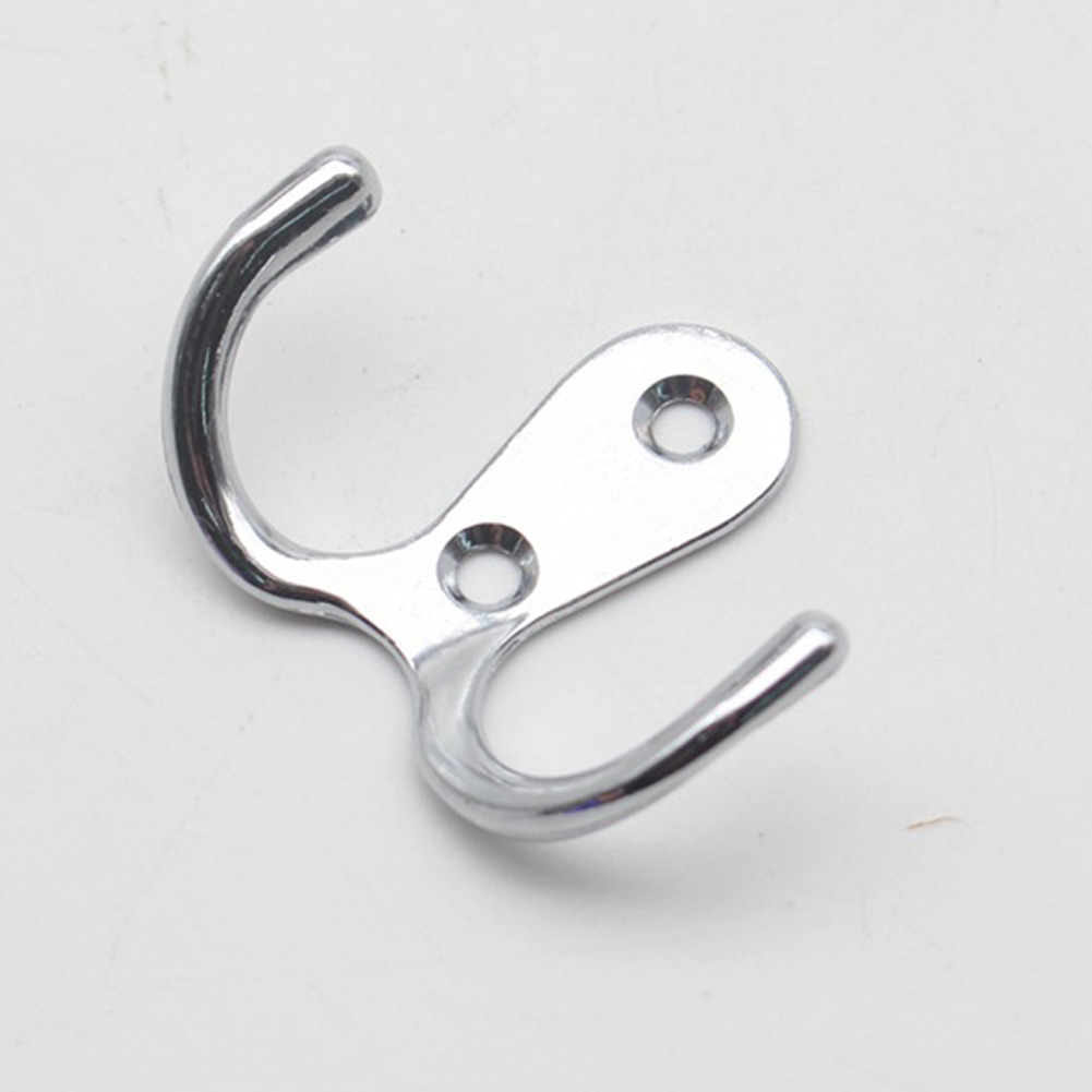 GDHOME 8 × Bathroom Wall Mount Hook Double Robe Coat Hook Door Bathroom Bedroom Hanger