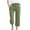 Green, variant on Wyobmus Womens Linen Capri Pants Plus Size Casual High Waisted Wide Leg Lounge Pants Drawstring 3/4 Solid Color Loose Palazzo Trousers With Pockets S-5X Coffee