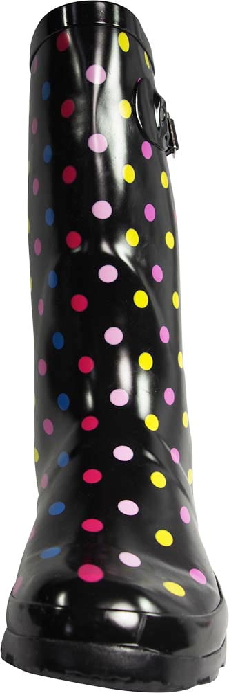 Norty Women's Hurricane Rain Boots – Waterproof Mid-Calf Length 11 inch Rubber Winter Spring and Garden Boots - runs a 1/2 size large
