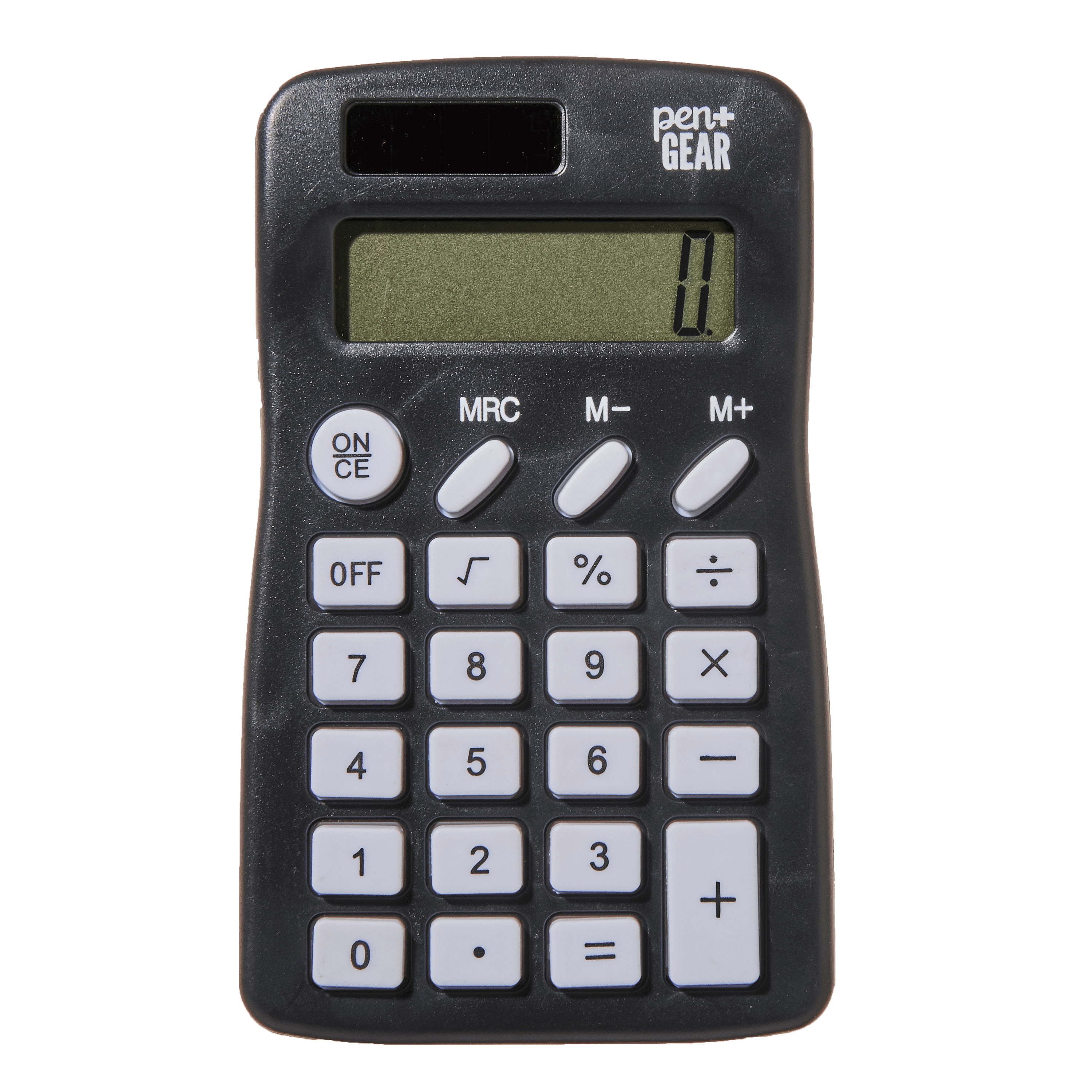 Pen+Gear Mini 8-Digit Handheld Calculator, Black, Solar Powered