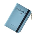 thumbnail image 1 of Bolsa de pasaporte RFID sencilla, linda funda de tarjeta con cremallera de color sólido, funda protectora de PU antimagnética para boletos de avión, soporte para pasaporte, 1 of 3