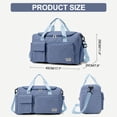 thumbnail image 3 of DAKIMOE Travel Duffle Bag for Women Men, Weekender Bags Carry on Gym Bag with Wet Pocket/Adjustable Strap/Shoe Compartment, Foldable Waterproof Overnight Tote Bag for Plane Sports Dance, Haze Blue, 3 of 9
