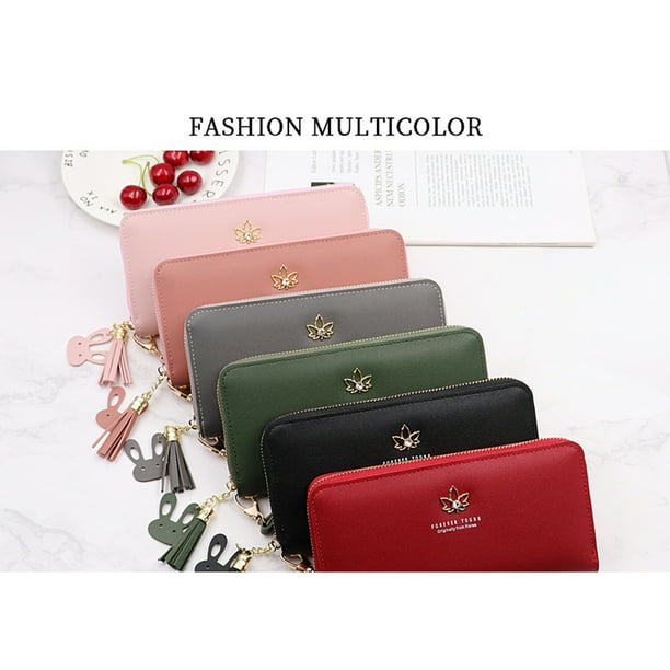 Minnieouse Cartera elegante y moderna para mujer accesorio imprescindible para cualquier conjunto tarjetero Carteras rojo purpura Walmart en linea