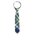 thumbnail image 3 of Jacob Alexander Young Boys' Royal Tartans Plaid Dress Gordon 11 inch Pre-Tied Zipper Neck Tie - Green White, 3 of 7