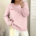 thumbnail image 1 of Ailaofu Fuzzy Soft Sweaters Oversized Solid Sweaters Crewneck Knit Casual Pullover 2026 Trendy Outfits, 1 of 7