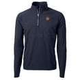 thumbnail image 2 of Men's Cutter & Buck  Navy Syracuse Orange DryTec Adapt Eco Knit Hybrid Recycled Raglan Quarter-Zip Jacket, 2 of 3