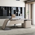 thumbnail image 3 of Luxury Boss Office Desks Minimalist Work Desk Corner Executive Table Home Study Desktop Computer Table Office Furniture My Lux Decor Round, 3 of 26