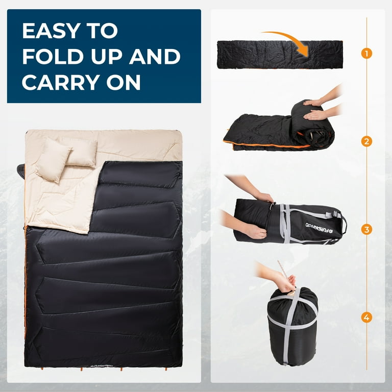 Fundango Person Waterproof Convertible Sleeping Bag with Pillows