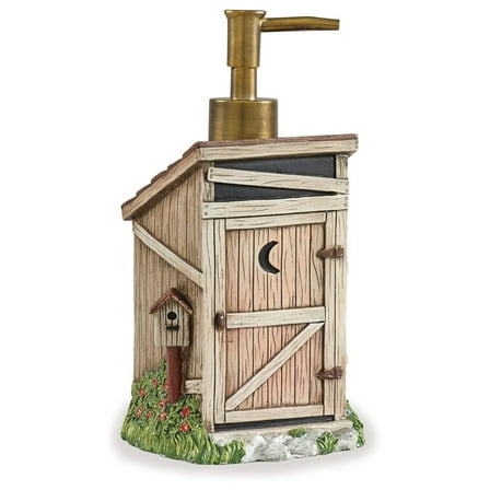 Traditional Outhouse Hand Soap Dispenser for Bathroom | Rustic Hand Soap Pump | Refillable Body & Shampoo Container | Kitchen Dish Soap Dispenser