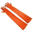 thumbnail image 2 of ManxiVoo Bridal Satin Opera Gloves Full Arm Coverage Special Occasion Accessory with Sheen Finish XL Size Orange, 2 of 4