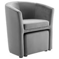 thumbnail image 2 of Modway Divulge Performance Velvet Arm Chair and Ottoman Set in Gray, 2 of 7