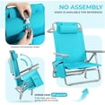 thumbnail image 5 of LAZY BUDDY Low Beach Chair, Portable Backpack Beach Chairs with Cooler Pouch, Outdoor Folding Camping Chair with Headrest, Armrests and Storage Bag, 5 of 8