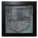 thumbnail image 1 of Bolsillo denim jean vaquero forro textil Mesa de pared con marco cuadrado negro, 1 of 4