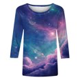 thumbnail image 5 of Htigea Tunique à Manches 3/4 pour Femmes, Col Rond, Décontractée, Douce et Confortable, Basique, Manches Trois-Quarts, Mode, Blouse Imprimée 3D, Soldes du Jour 03Multicolore m, 5 of 5