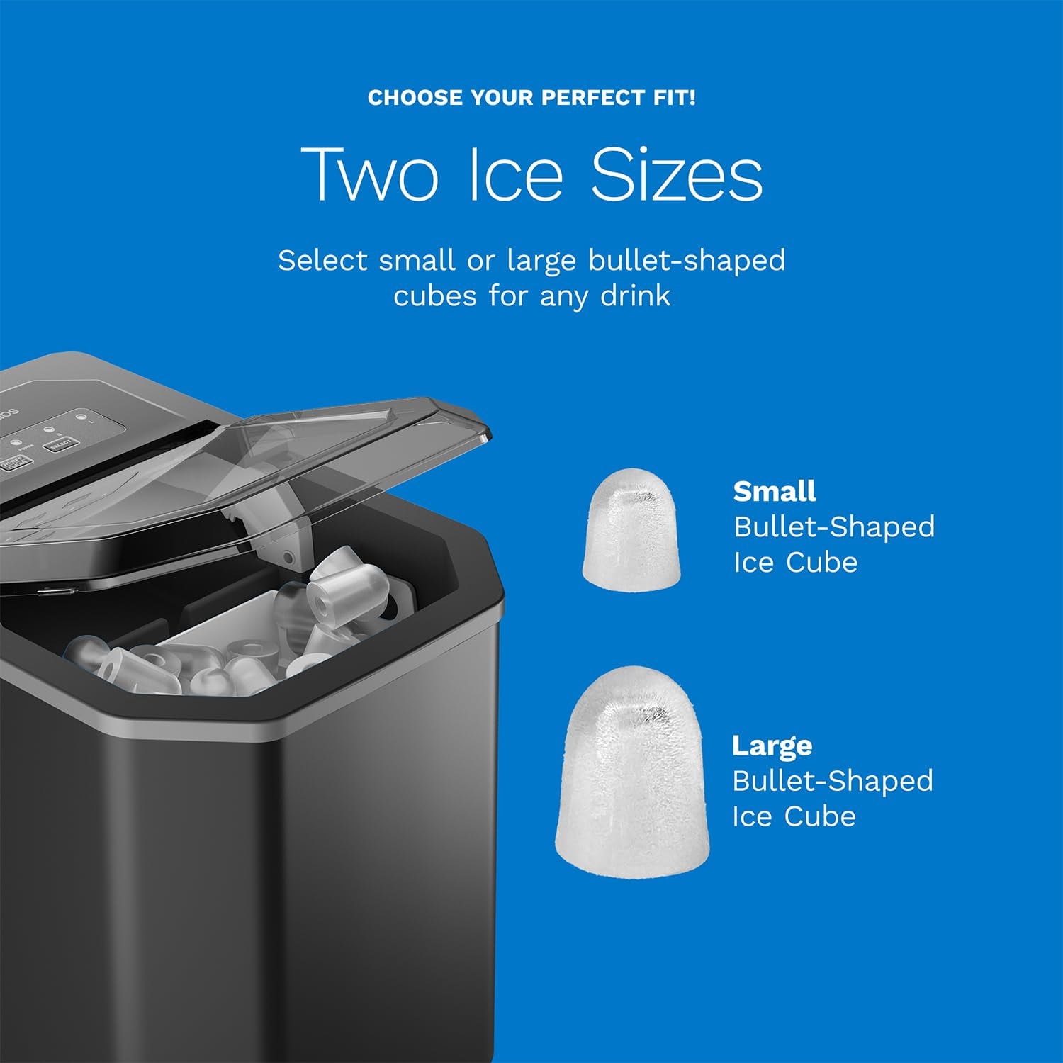 TimHome-US Countertop Ice Maker – 9 Ice Cubes in Just 6 Minutes, 26lbs in 24Hrs, 2 Ice Sizes, Self-Cleaning, Includes Ice Scoop & 5 Ice Bags, Black Portable Ice Maker for Home/Kitchen/Bar/Dorm/RV