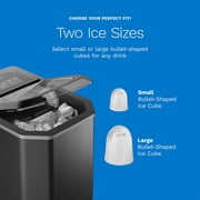 hOmeLabs Countertop Ice Maker – Compact Bullet Ice Machine, 2 Ice Sizes, 26 lbs/Day, Self-Cleaning – Includes Ice Scoop & 5 Ice Bags – Sleek Black Portable Ice Maker for Home & Kitchen