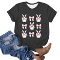 thumbnail image 4 of lcziwo Today Sales Womens Happy Easter Shirts Funny Bunny Rabbit Graphic Tee Tops 2025 Fashion Print Short Sleeve T-Shirts Holiday Outfits Black L, 4 of 5
