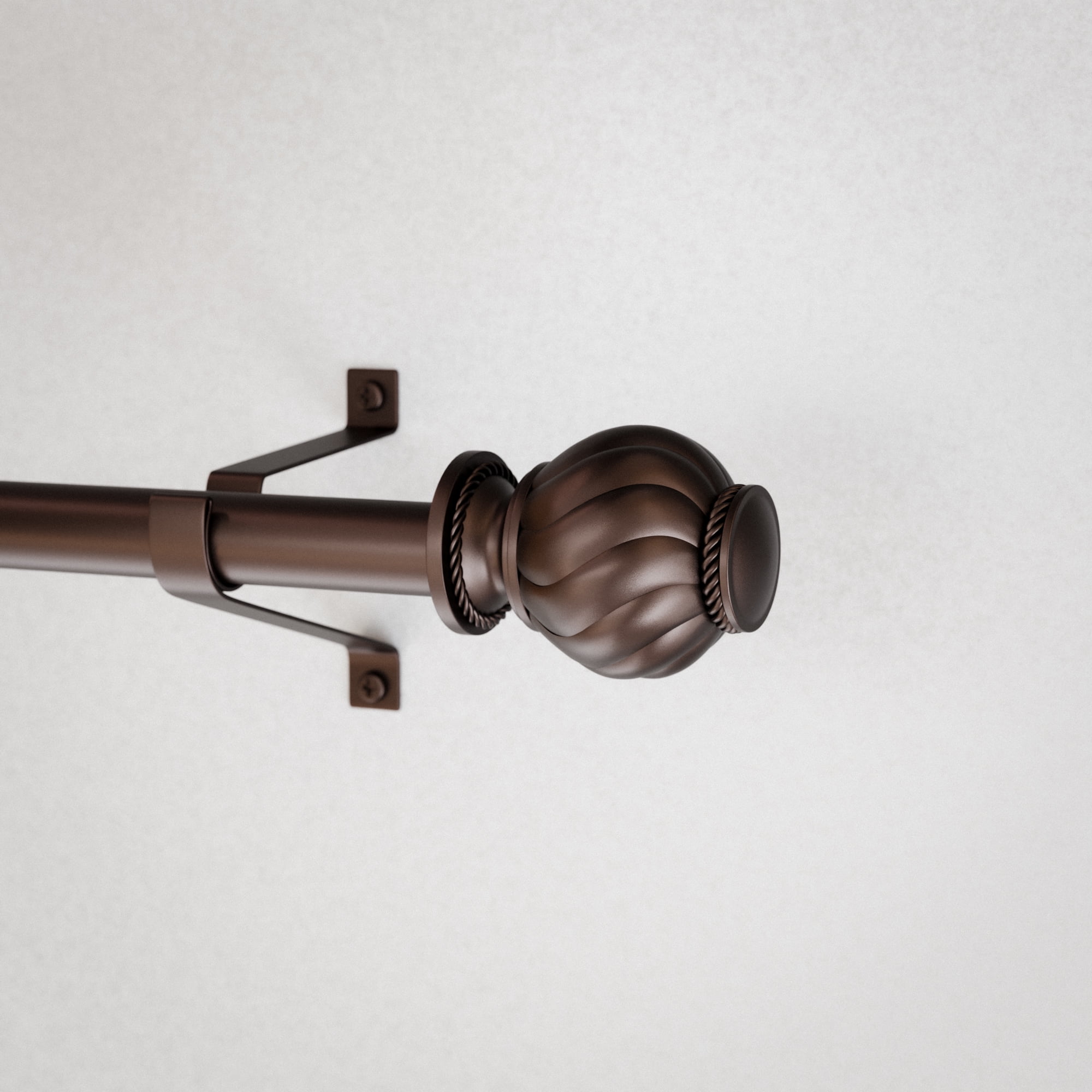 Mainstays 3/4" Bronze Marengo Knob Adjustable Single Curtain Rod Set, 30"-84"